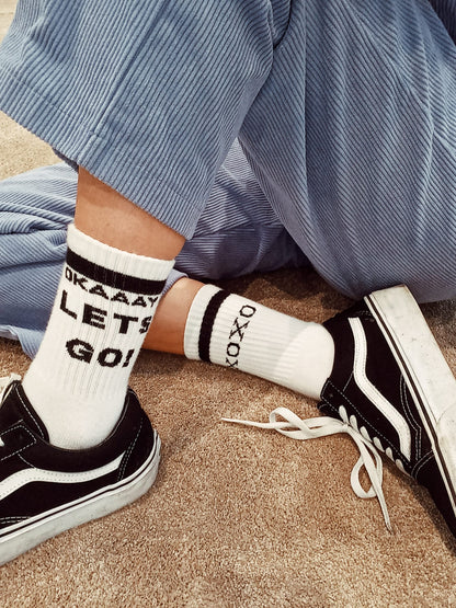 OKAY Lets GO! Crew Socks
