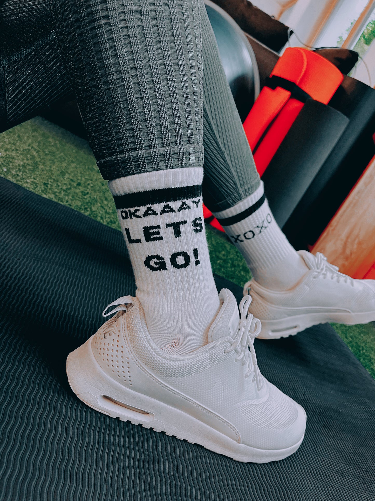 OKAY Lets GO! Crew Socks